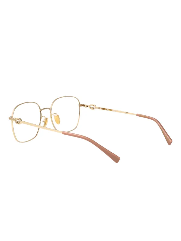 Gucci Eyewear ラウンドメガネフレーム | ゴールドトーン | FARFETCH JP