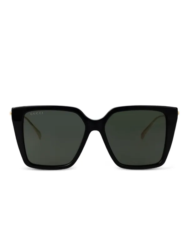 Gucci Eyewear パールディテール スクエアサングラス | ブラック