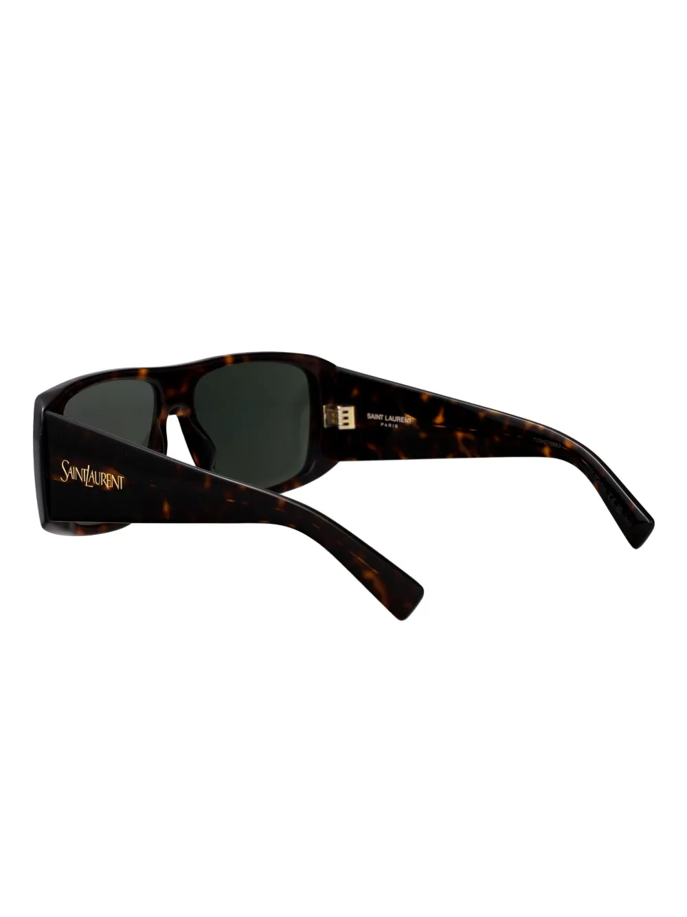 Saint Laurent Eyewear Zonnebril met rechthoekig montuur Bruin