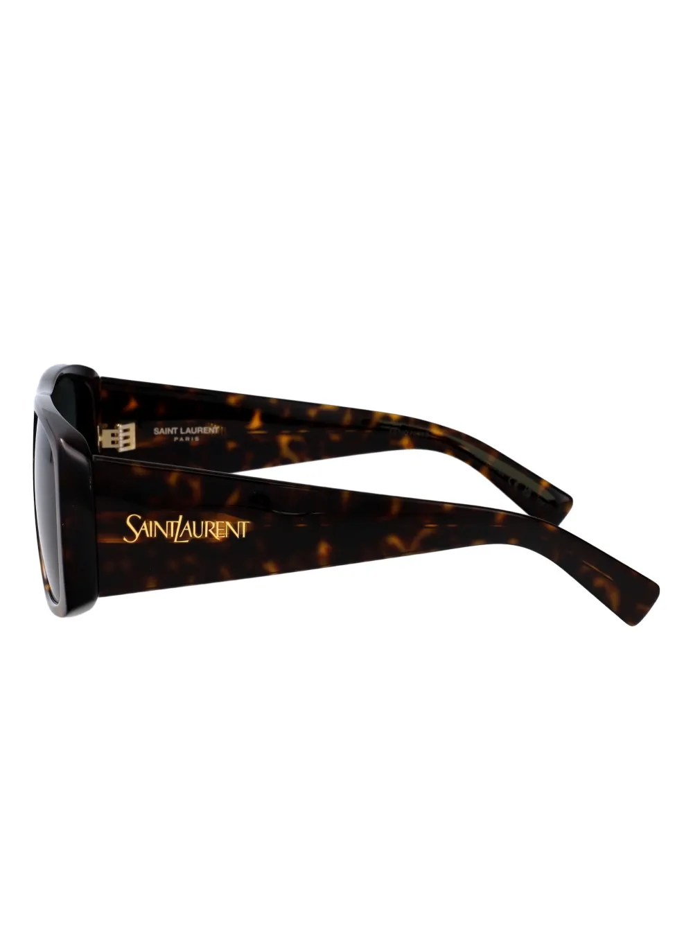 Saint Laurent Eyewear Zonnebril met rechthoekig montuur Bruin