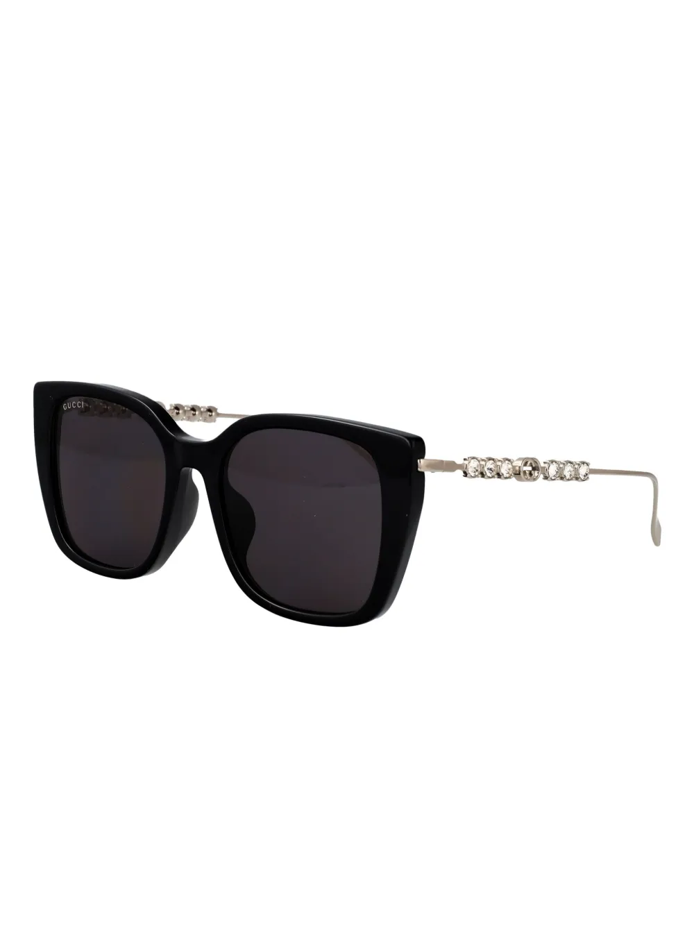 Gucci Eyewear square-frame crystal-studs sunglasses - Zwart
