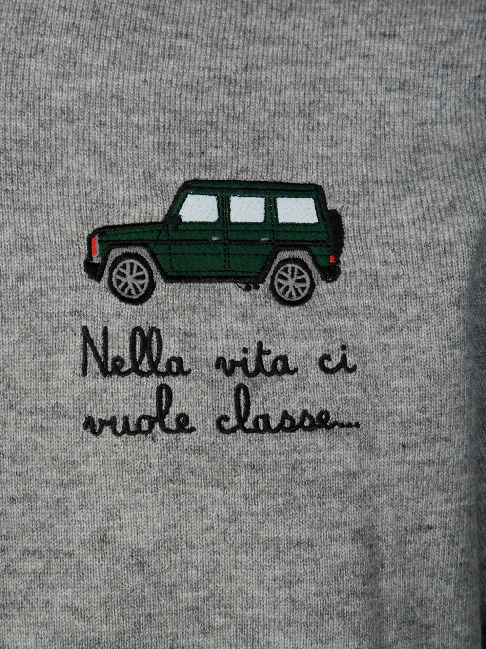 Mc2 Saint Barth Embroidered Crew-neck Sweater In Gray