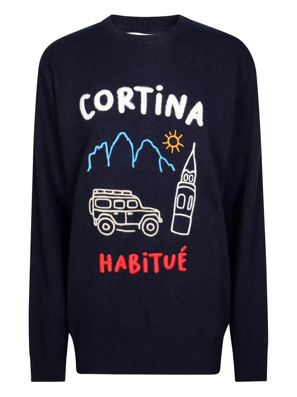 Mc2 Saint Barth Heron Embroidered Crew-neck Sweater In Multi