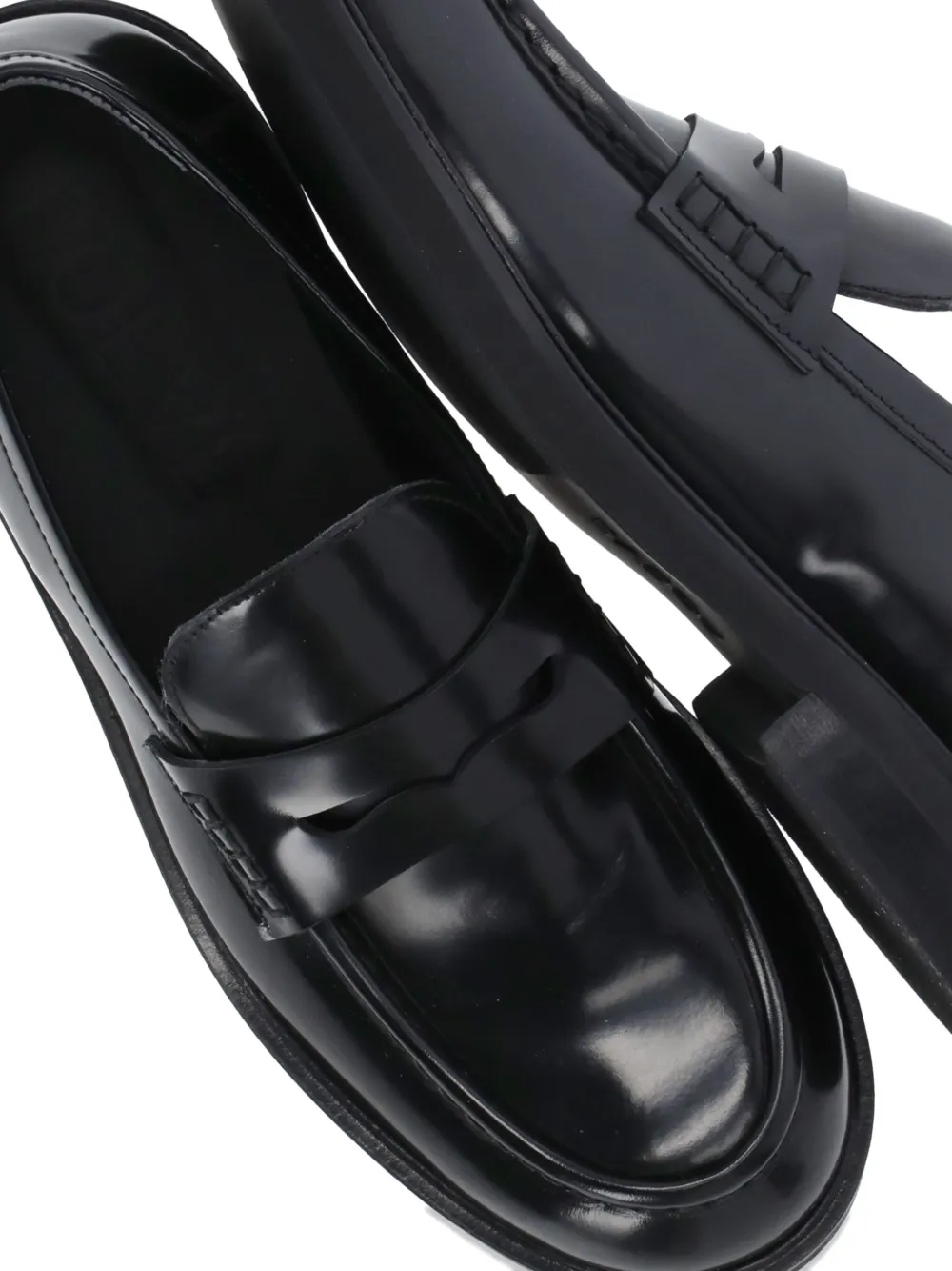 Poeve Penny-strap Loafers In Black