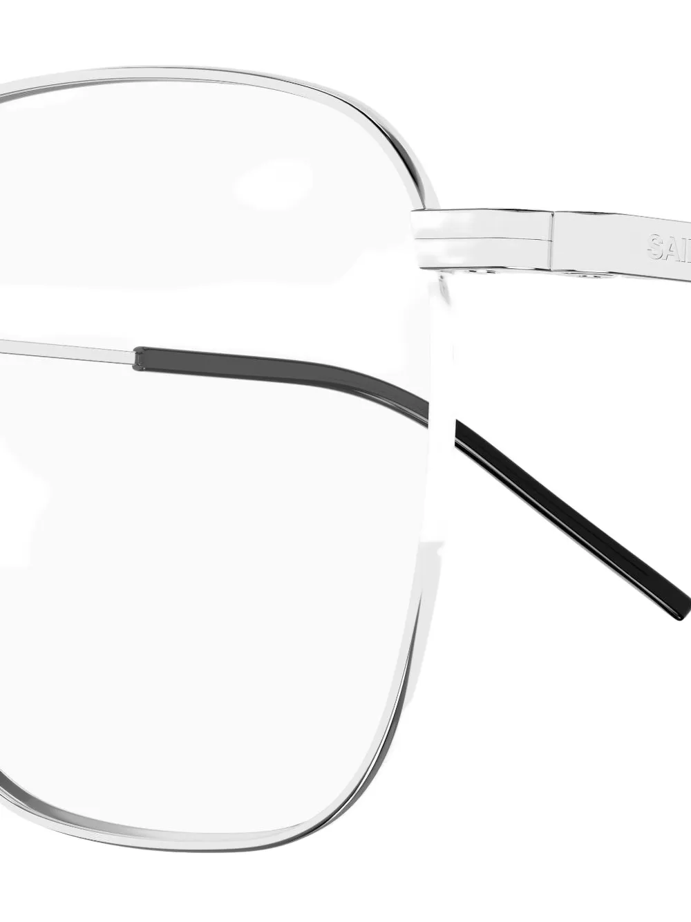 Saint Laurent Geometric Glasses In Metallic