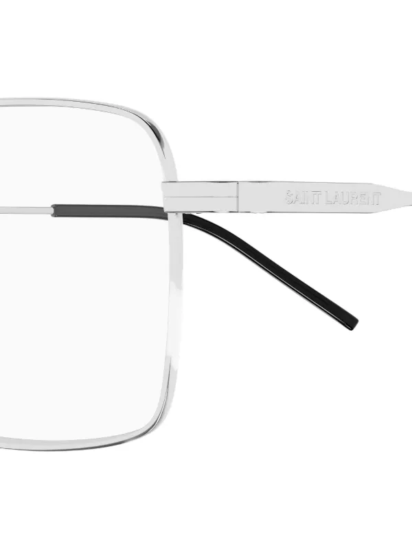 Yves Saint Laurent メガネ シルバー フレーム Saint Laurent Eyewear スクエアメガネフレーム | シルバートーン