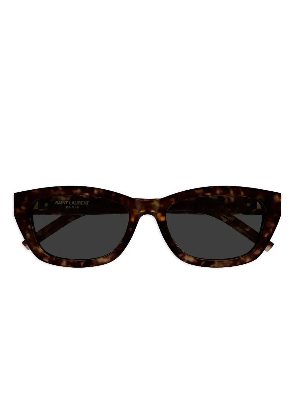 Saint Laurent Eyewear Occhiali da sole cat-eye con logo - Marrone