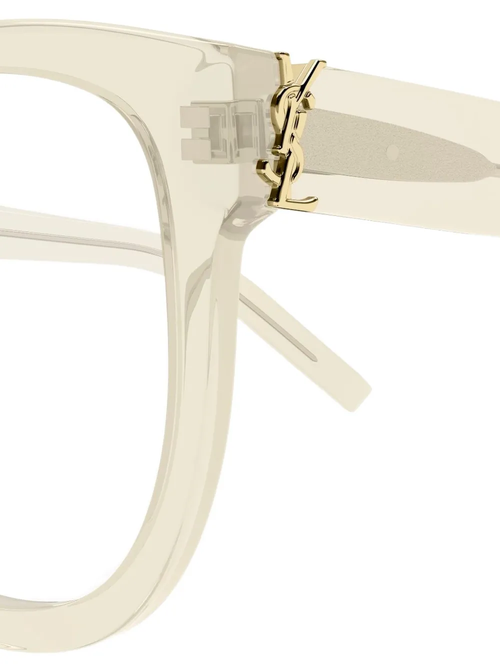 Saint Laurent Eyewear Bril met geometrisch logo Beige