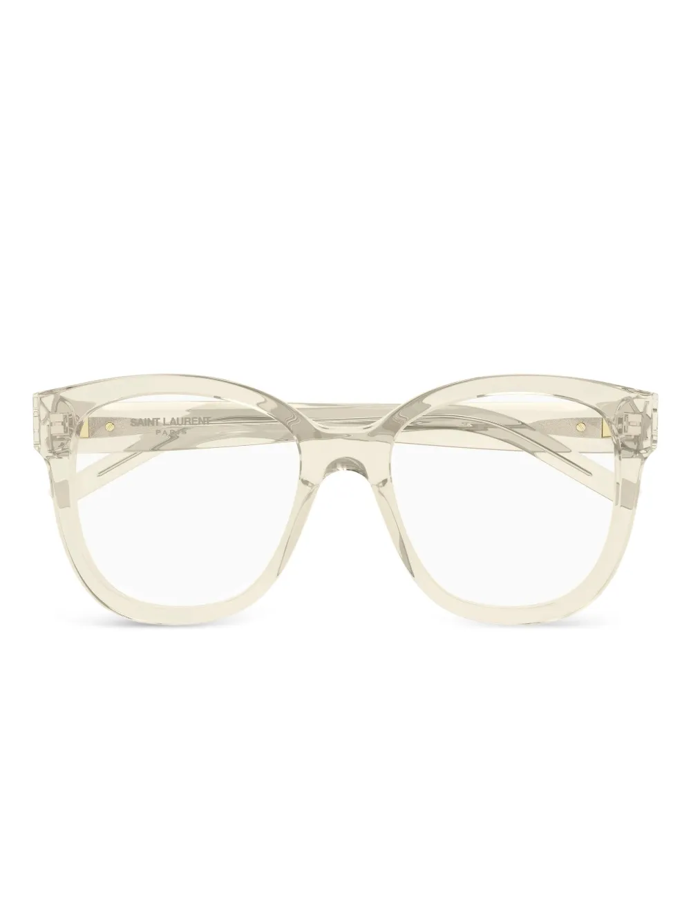 Saint Laurent Eyewear geometric logo glasses | Neutrals | Image 1