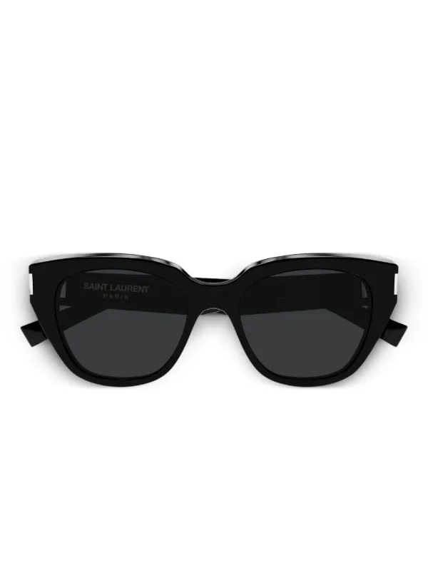 Saint Laurent Black Geometric Sunglasses SL M143 Saint Laurent Sunglasses 001 Shiny Black - eye-oo.com main image 4