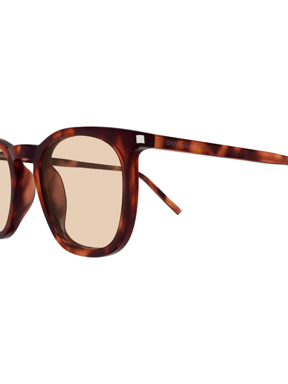 Saint Laurent Eyewear Zonnebril met rond montuur Bruin