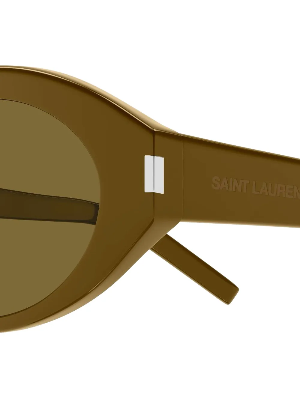 Saint Laurent Eyewear Zonnebril met ovaal montuur Groen