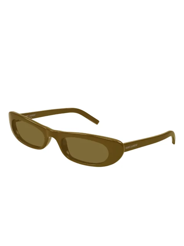 Saint Laurent Eyewear oval-frame Sunglasses | Green | FARFETCH