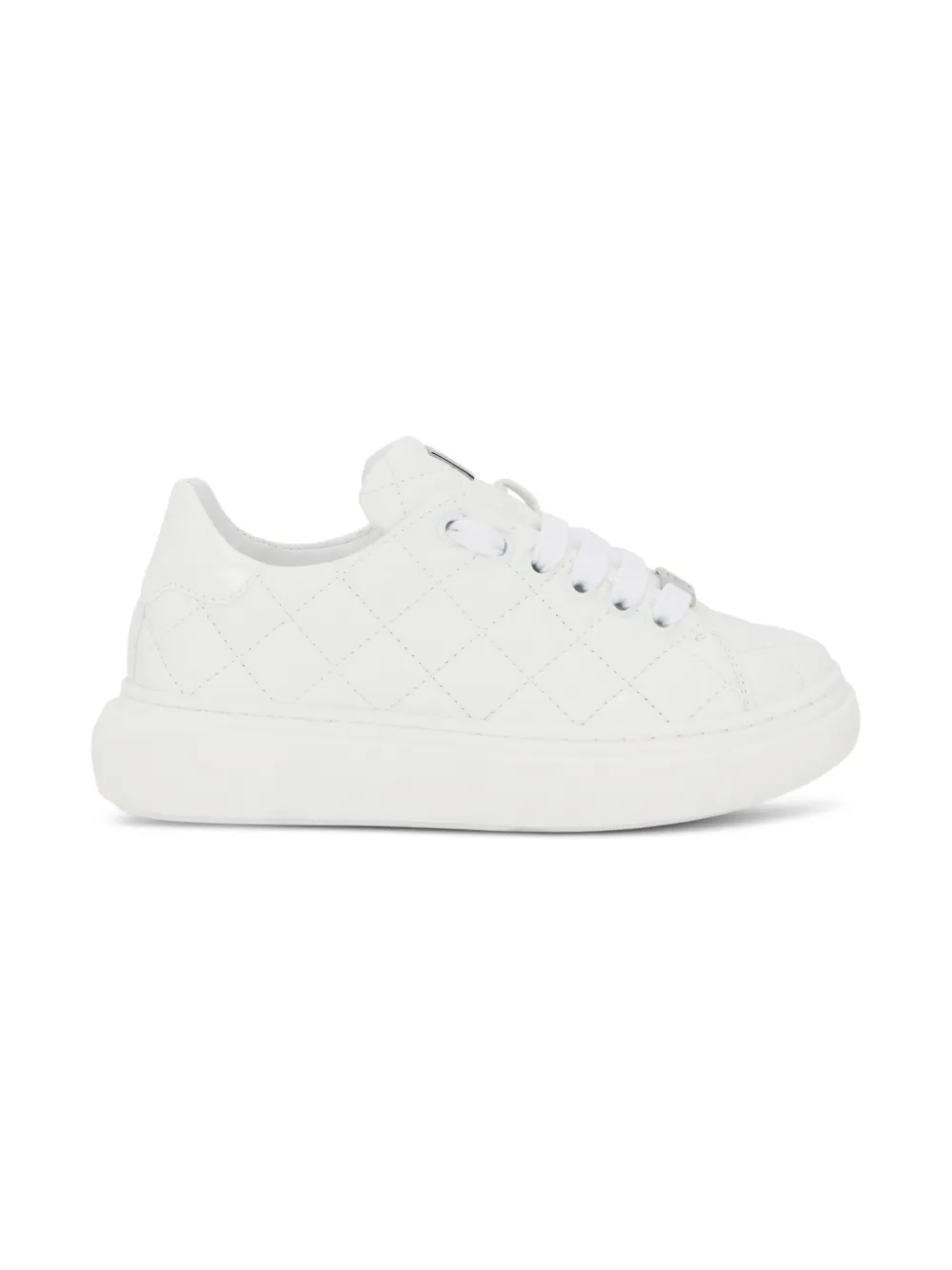 Philipp Plein Junior Matelassé low-top sneakers Wit