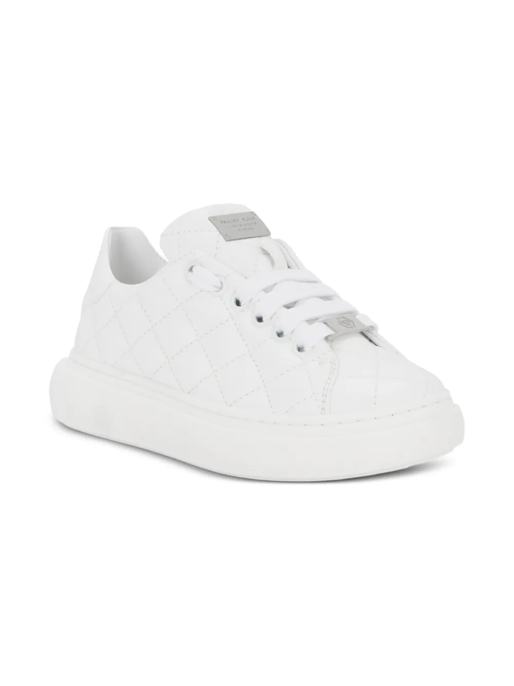 Philipp Plein Junior Matelassé low-top sneakers Wit