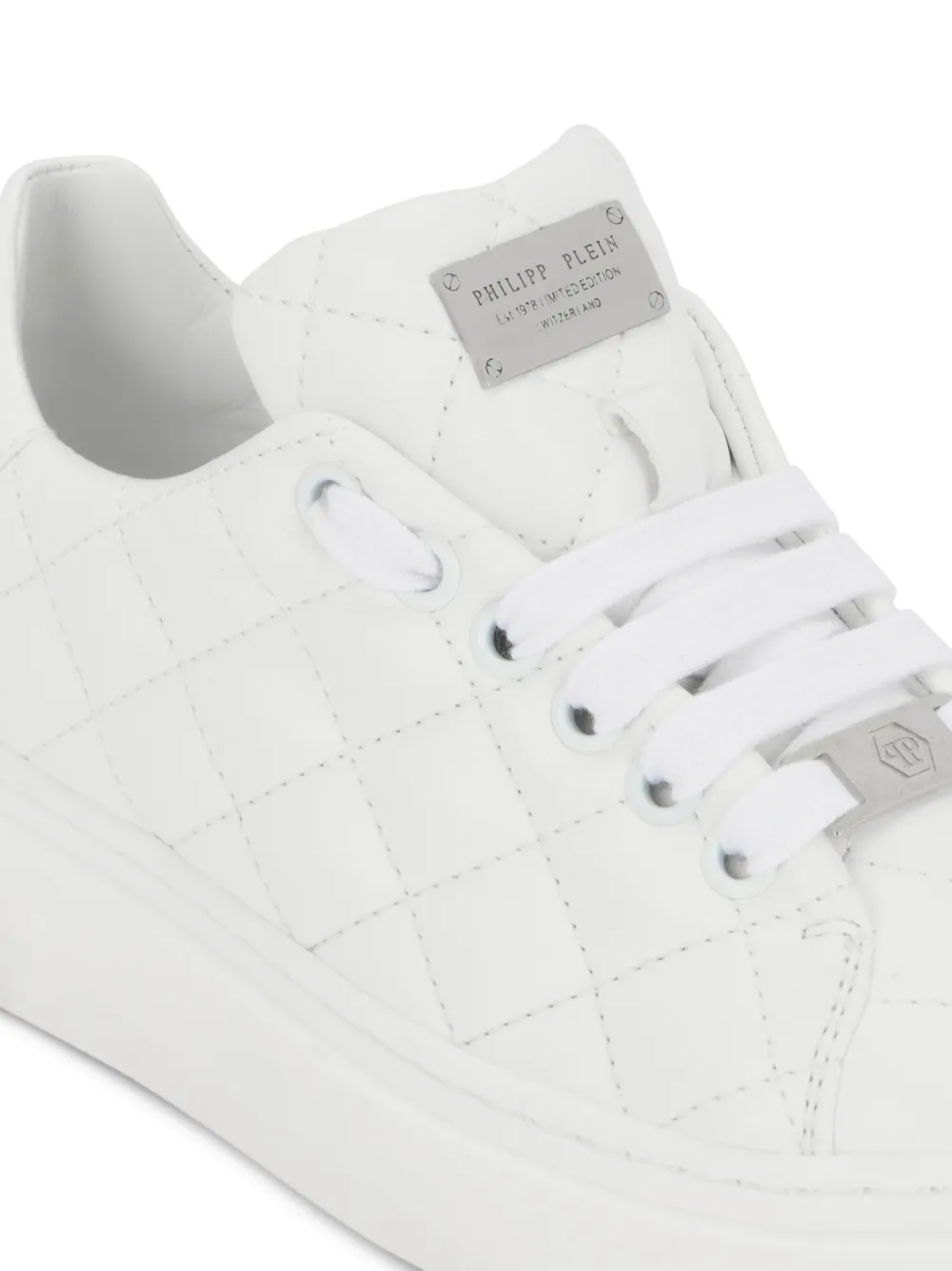 Philipp Plein Junior Matelassé low-top sneakers Wit