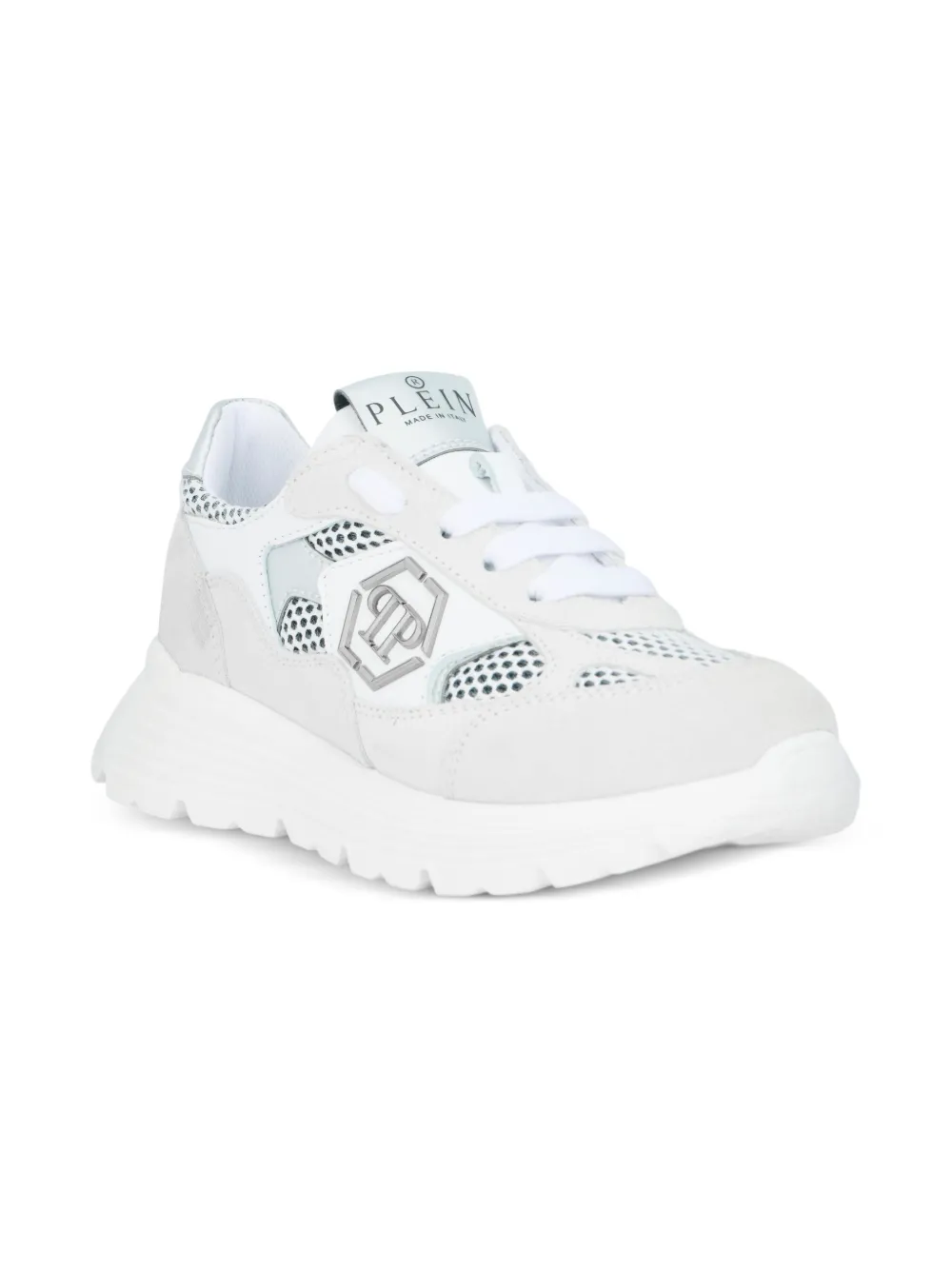 Philipp Plein Junior Low-top sneakers met vlakken Wit