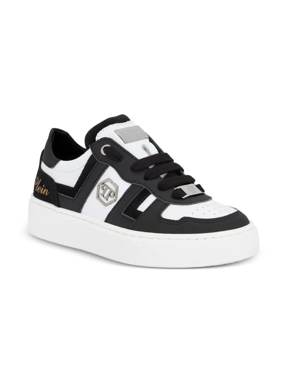 Philipp Plein Junior Low-top sneakers met vlakken Wit