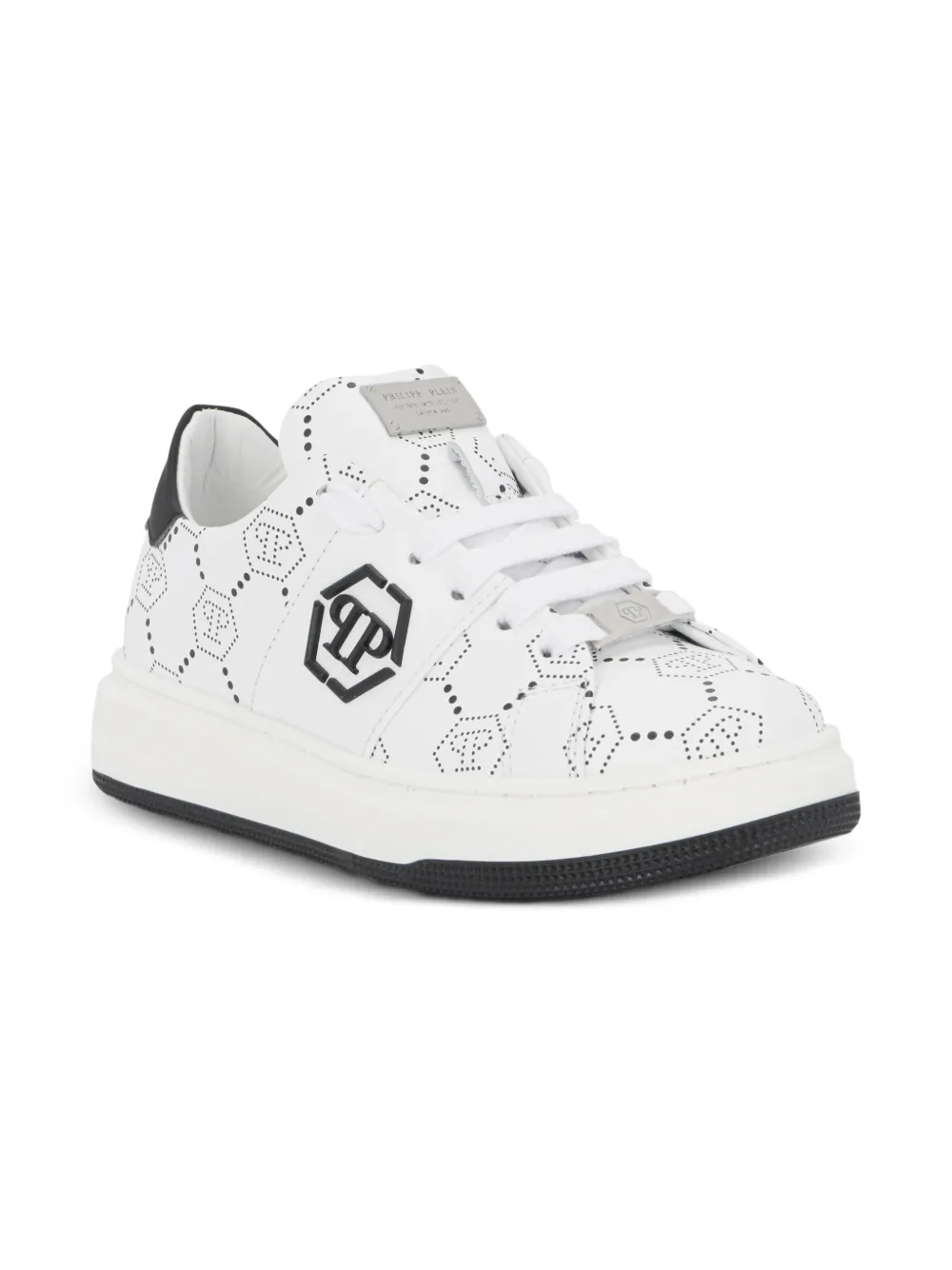 Philipp Plein Junior Low-top sneakers met monogram Wit
