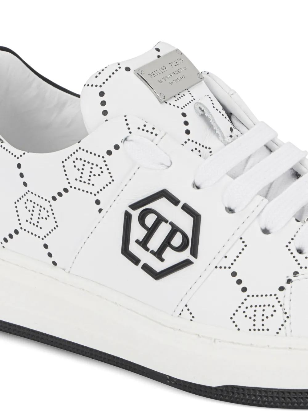 Philipp Plein Junior Low-top sneakers met monogram Wit