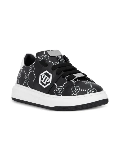 Philipp Plein Junior monogram-print low-top sneakers