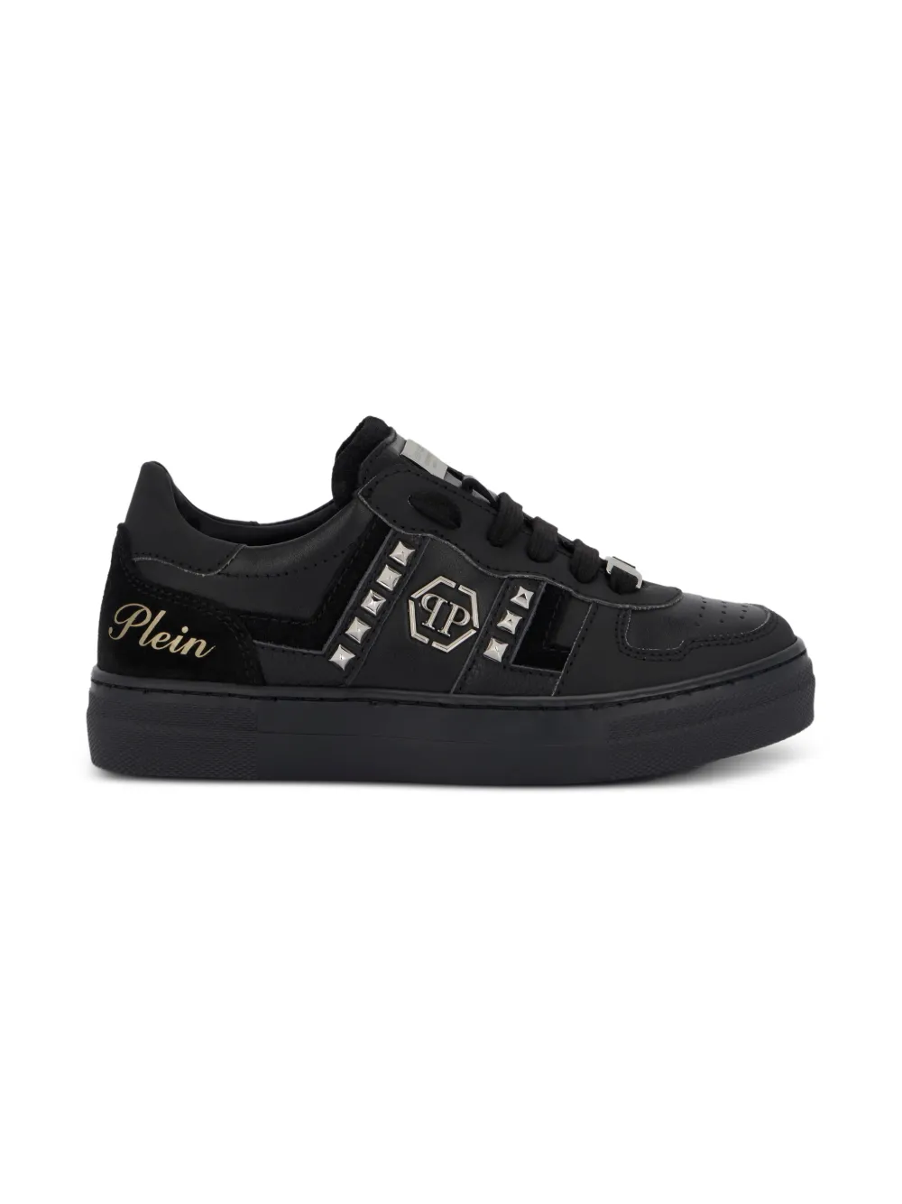 Philipp Plein Junior Low-top sneakers met studs Zwart