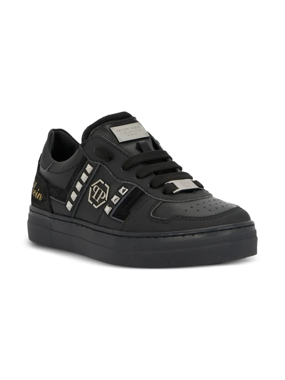 Philipp Plein Junior Low-top sneakers met studs Zwart