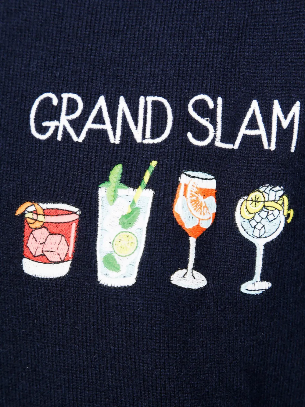 Mc2 Saint Barth Heron Light Embroidered Sweater In Blue