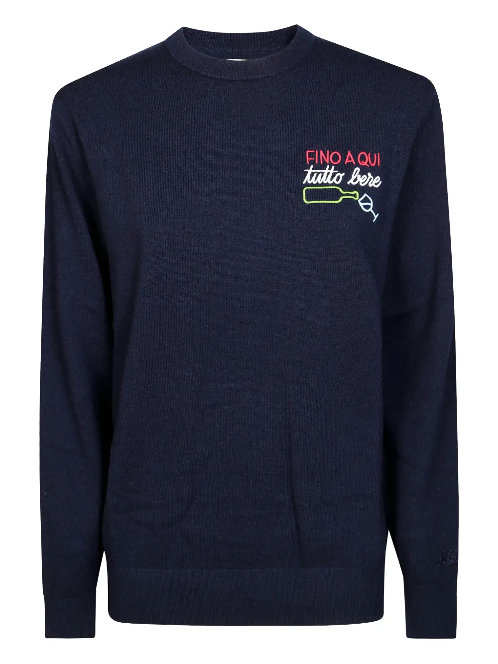 Mc2 Saint Barth Embroidered Sweater In Blue