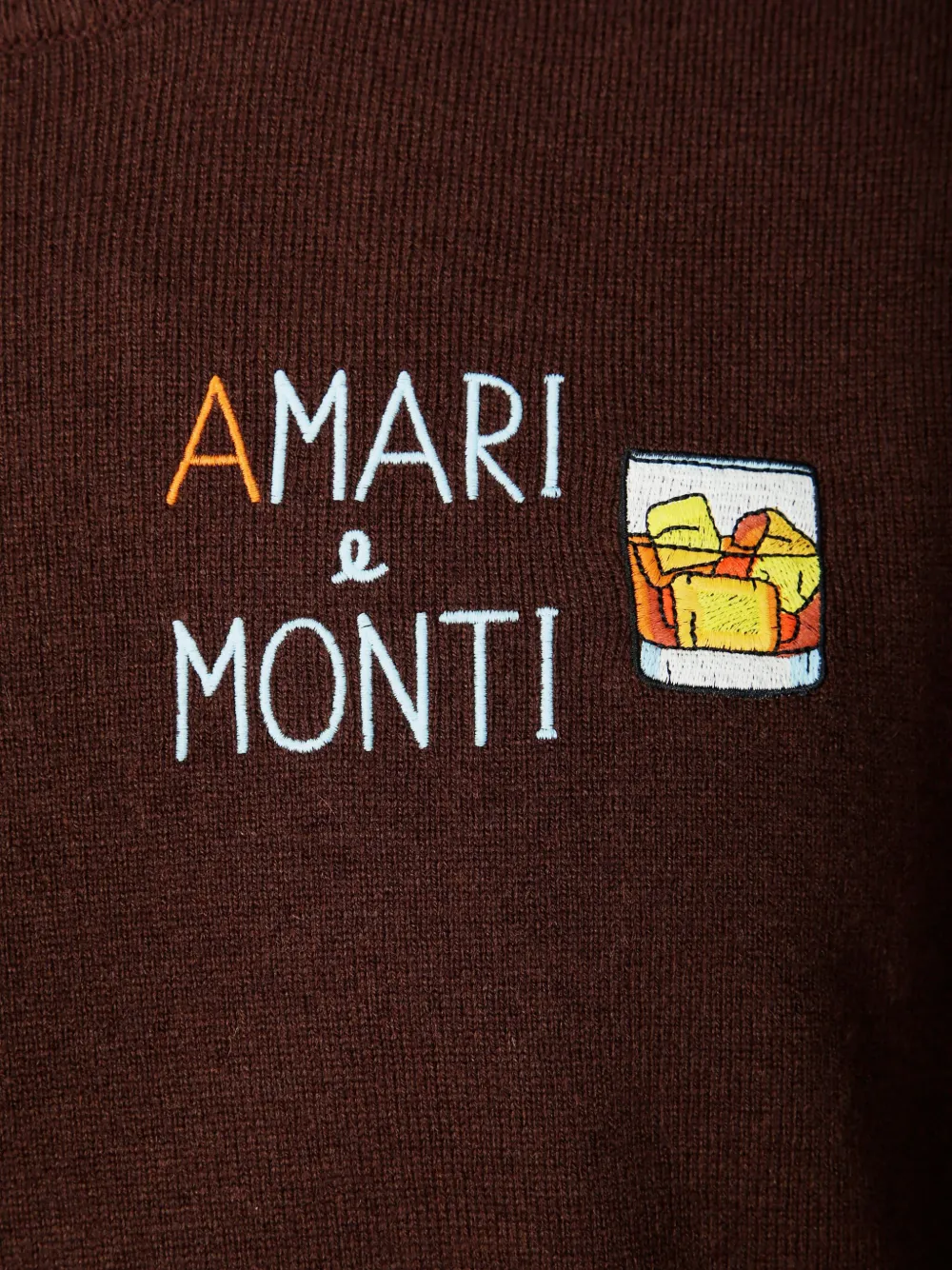 Mc2 Saint Barth Embroidered Crew-neck Sweater In Brown