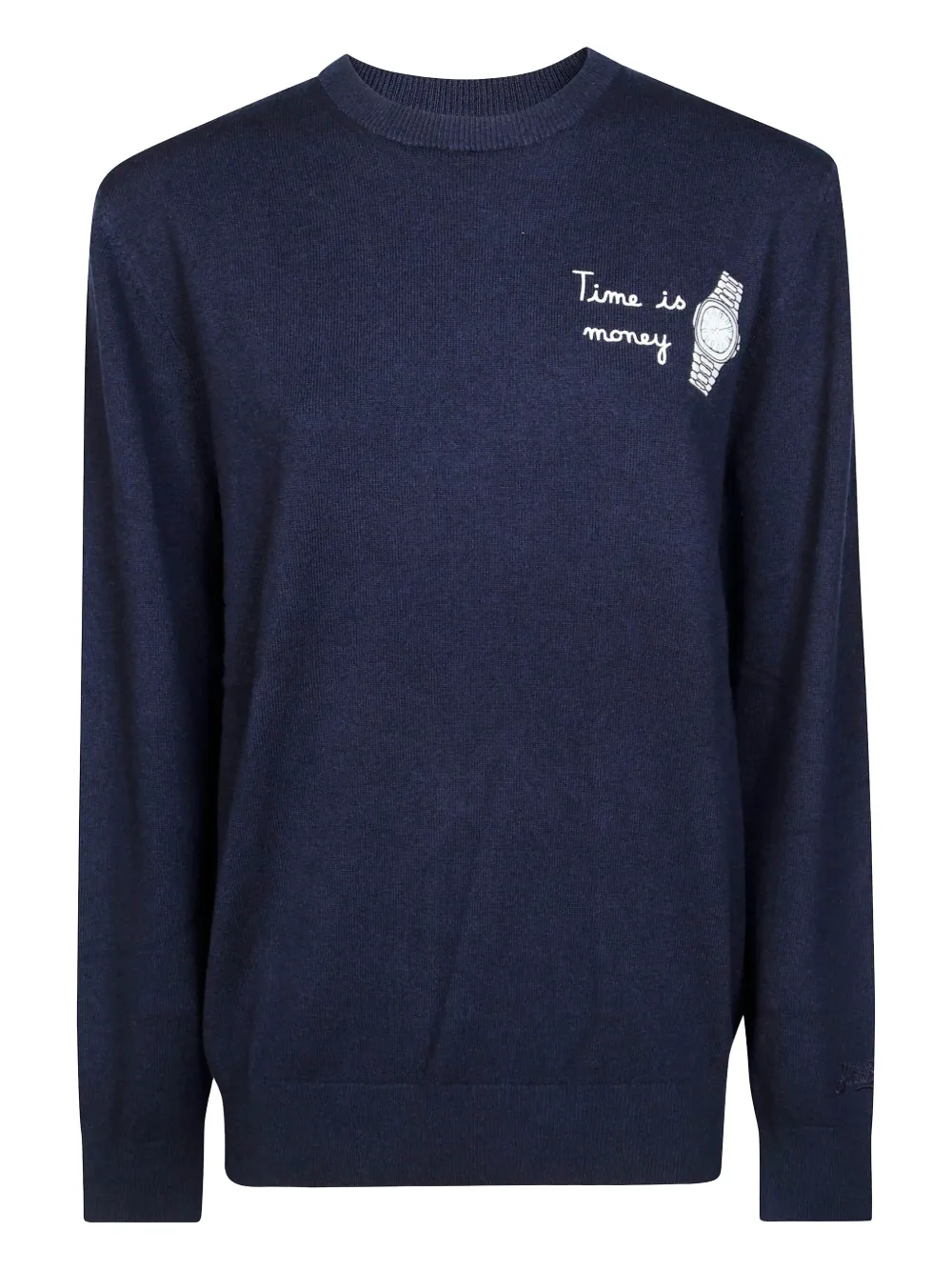 Mc2 Saint Barth Heron Light Embroidered Sweater In Black