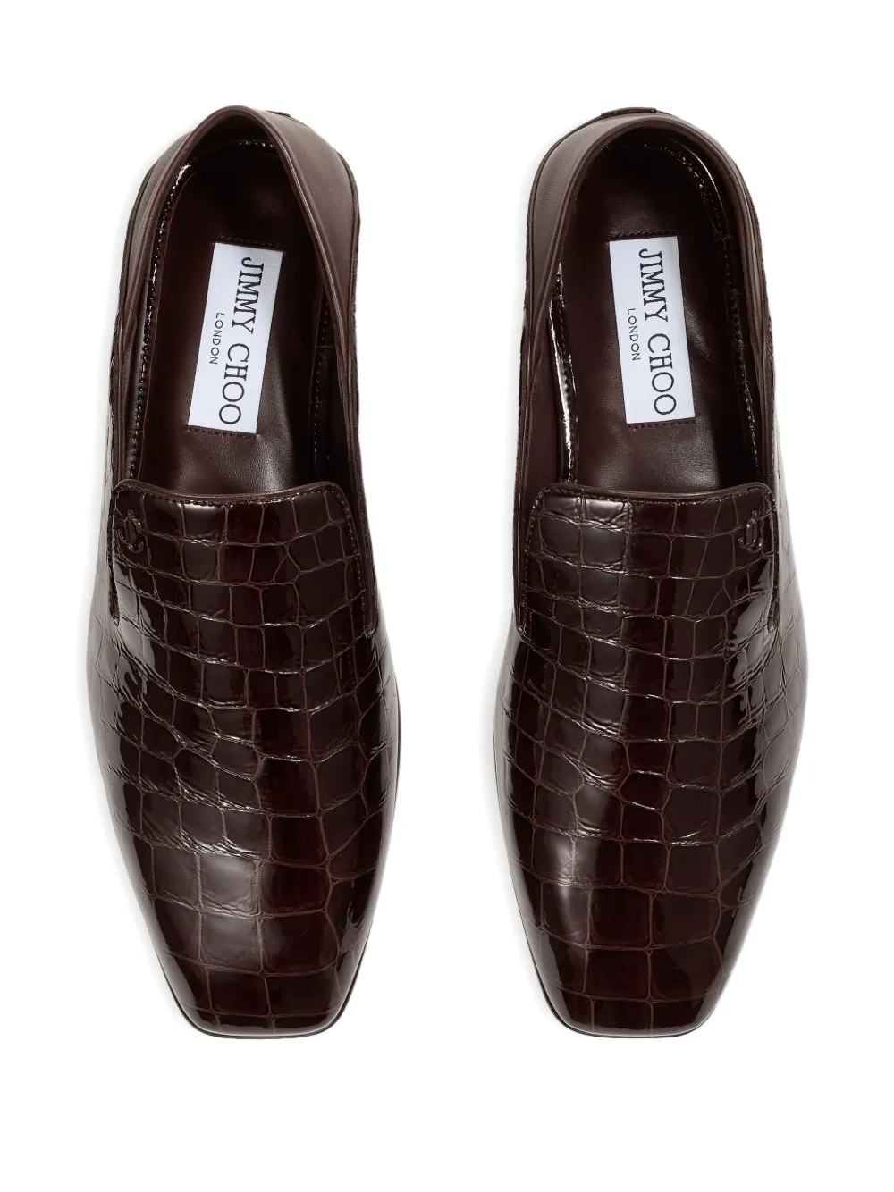 Jimmy Choo Square Toe Casual Shoes In Brown