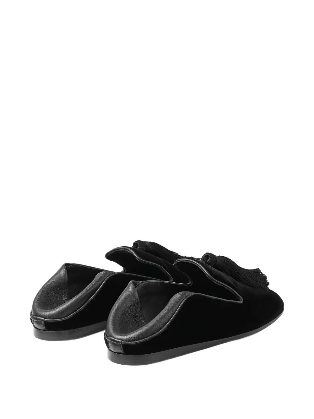 Jimmy Choo Eliot Velvet Tassel Ballet Flats In Black