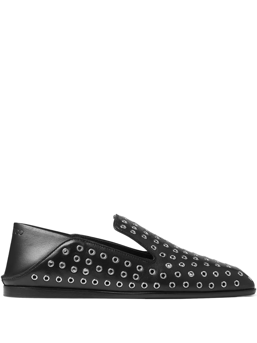 Jimmy Choo Eliot Nappa Eyelet Ballet Flats In Black