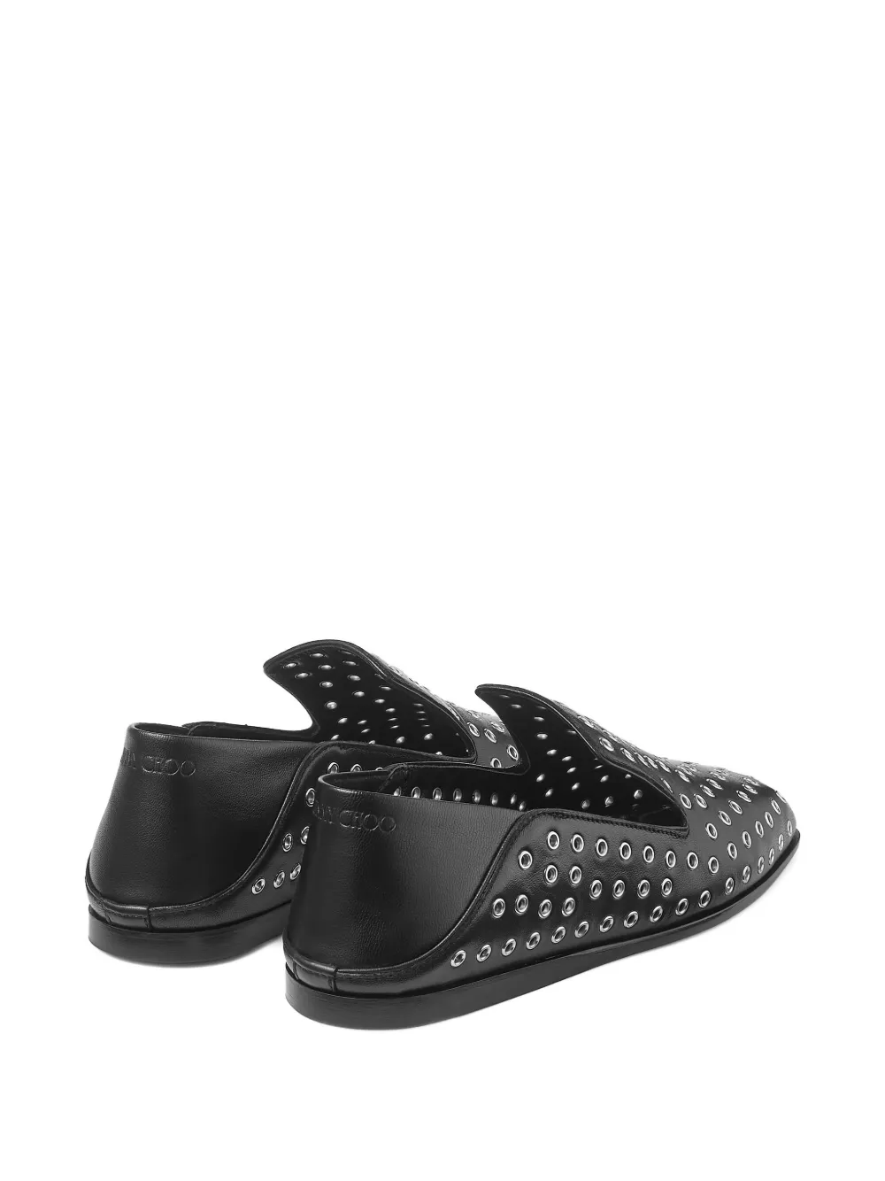Jimmy Choo Eliot Nappa Eyelet Ballet Flats In Black