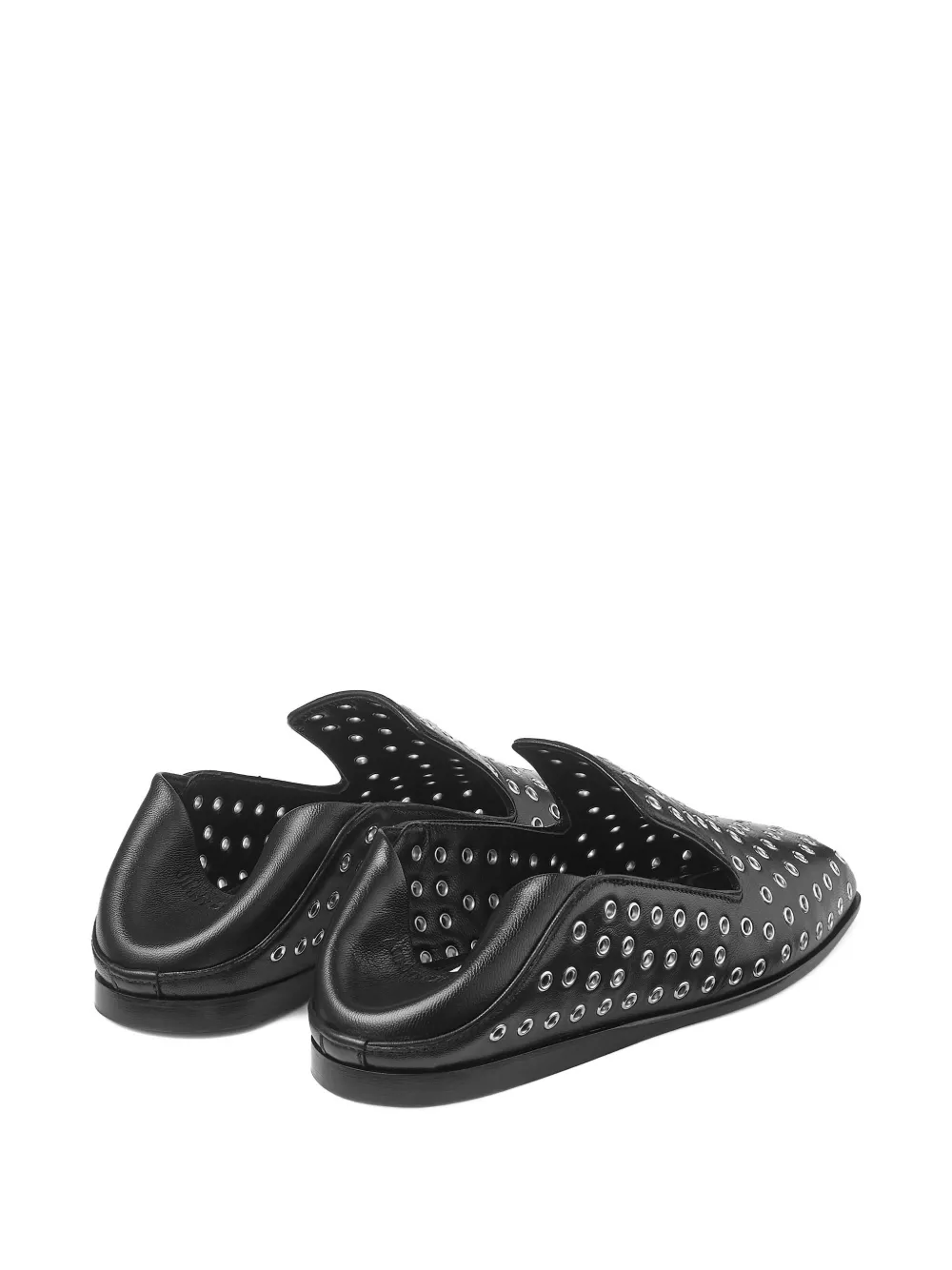 Jimmy Choo Eliot Nappa Eyelet Ballet Flats In Black