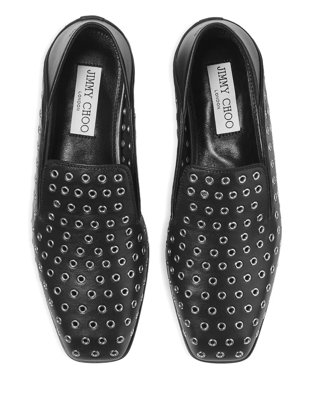 Jimmy Choo Eliot Nappa Eyelet Ballet Flats In Black
