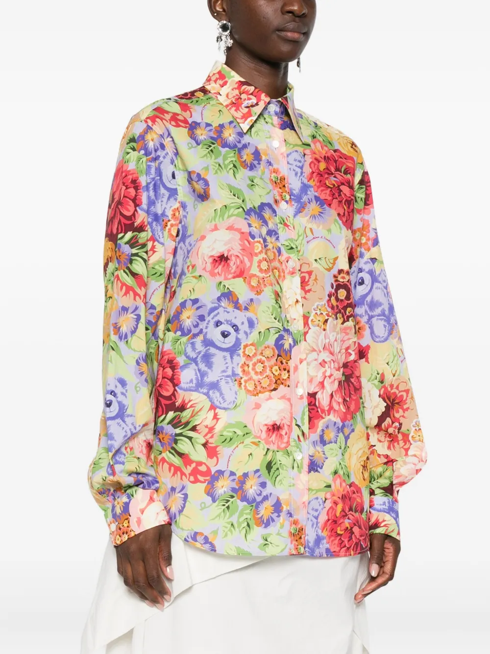 Moschino Floral-print Shirt In Multi