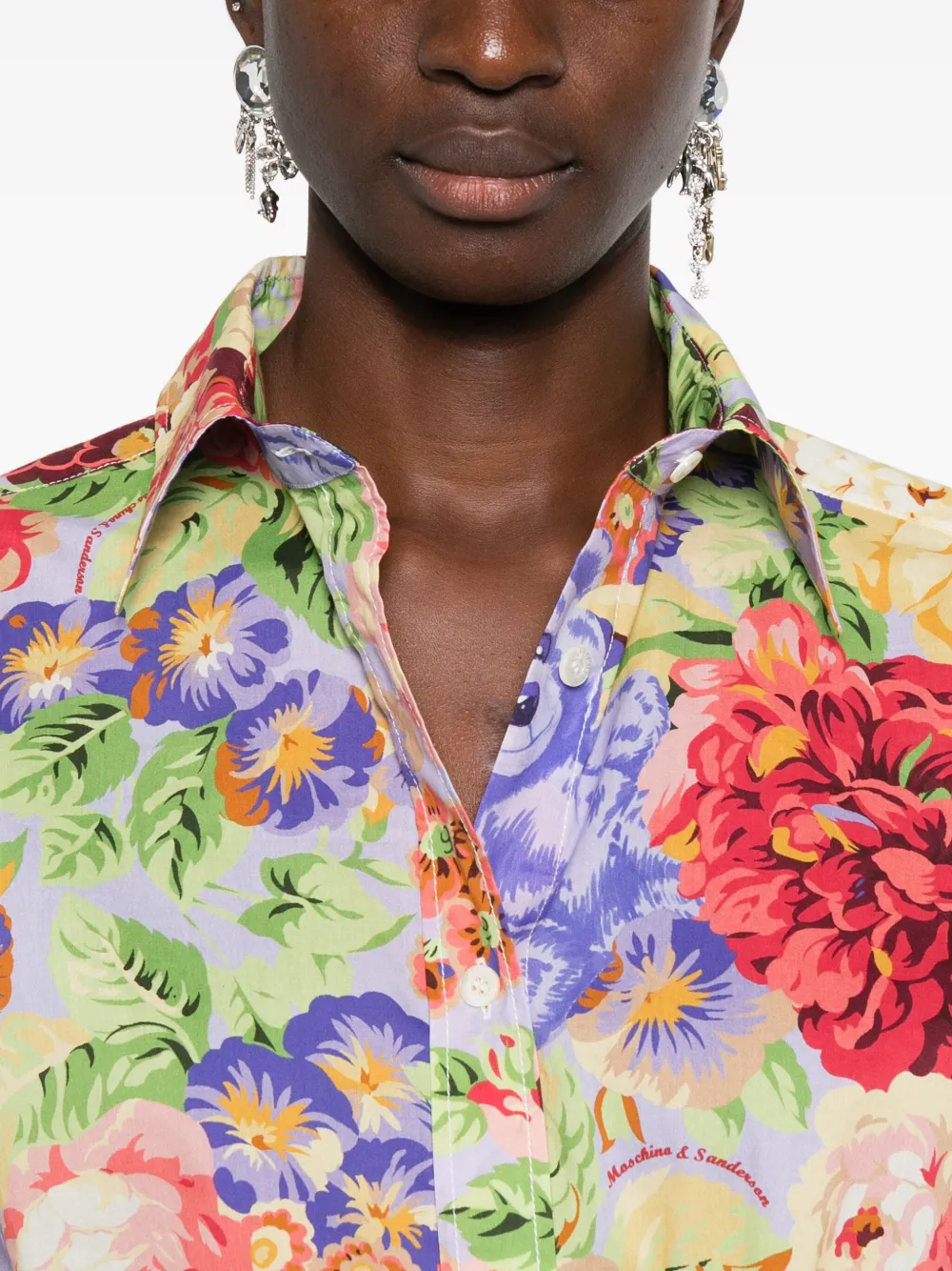 Moschino Floral-print Shirt In Multi