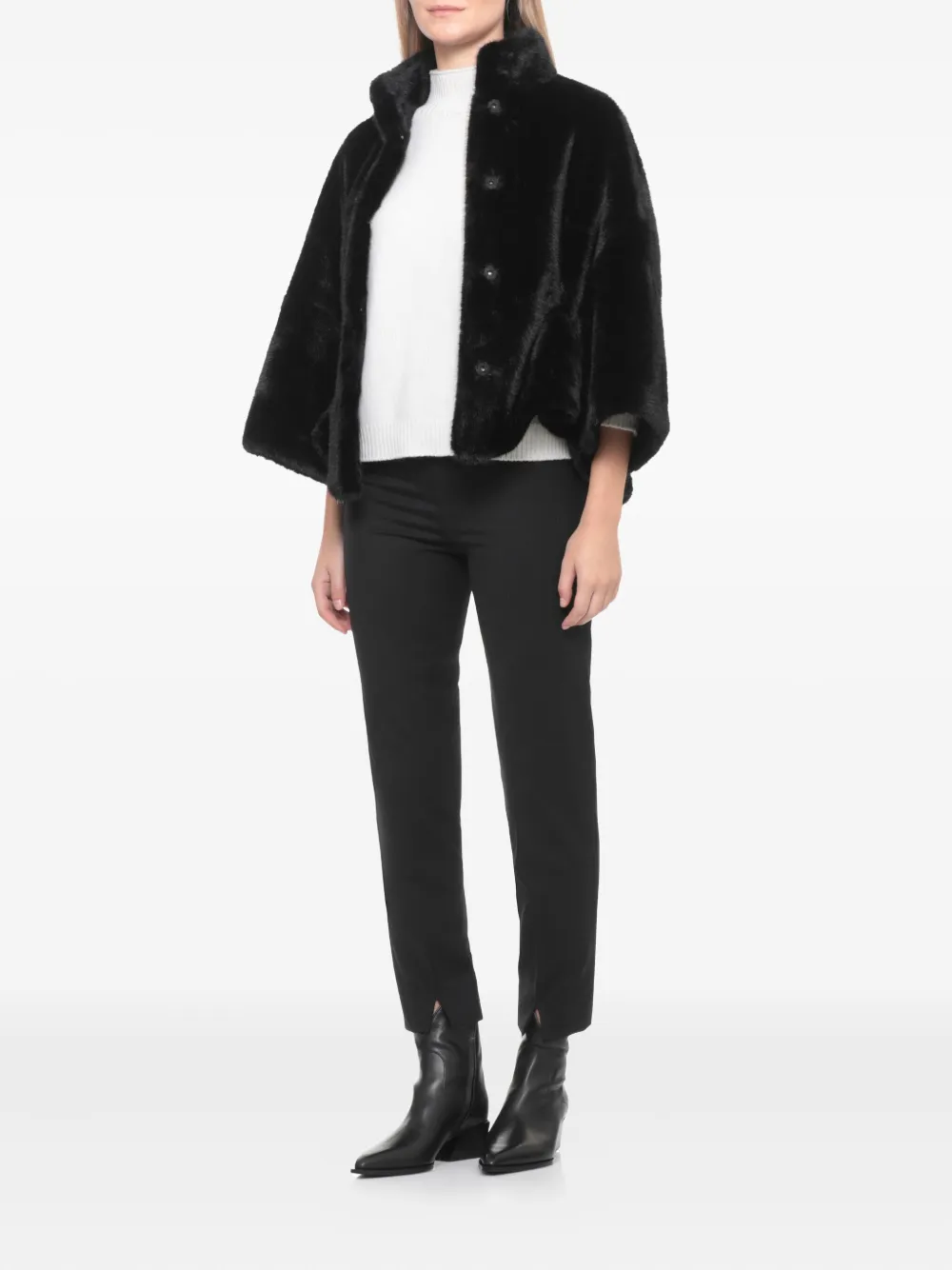 VALENTINI 1972 Jas met drukknoopsluiting Zwart