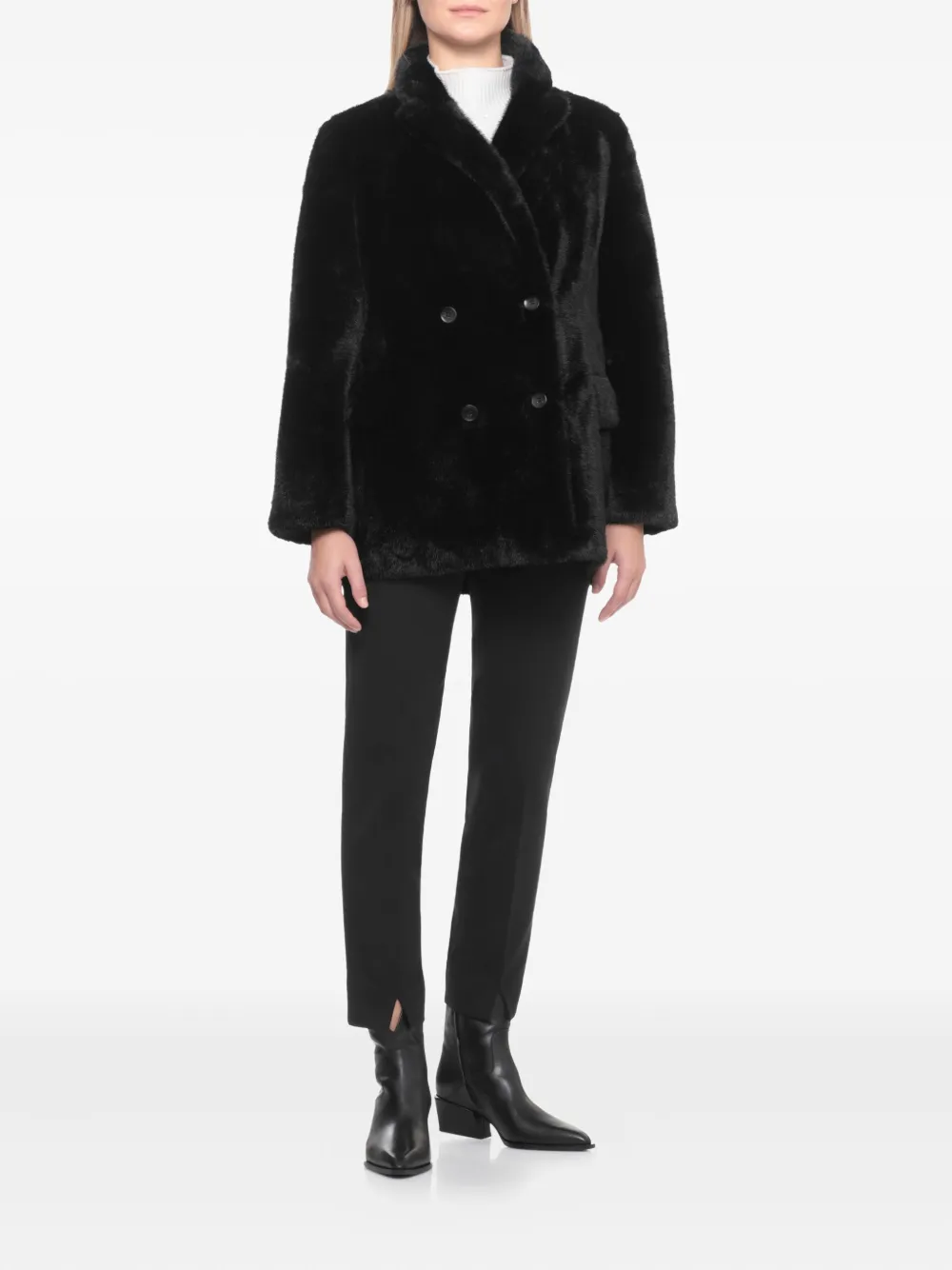 Valentini 1972 Double-breasted Coat In Black