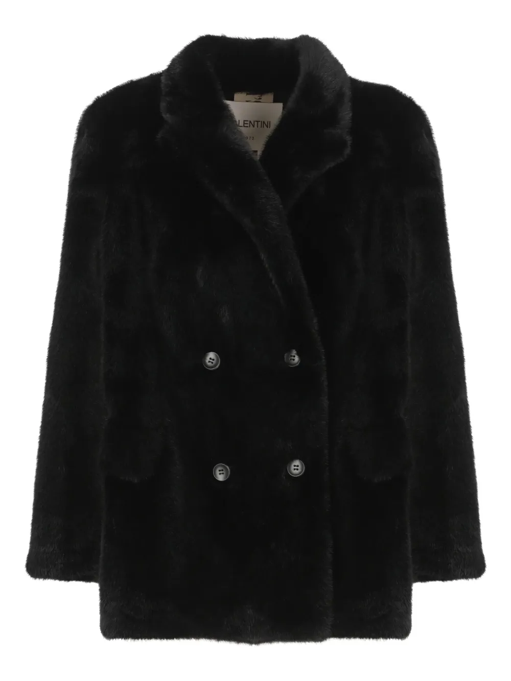 Valentini 1972 Double-breasted Coat In Black