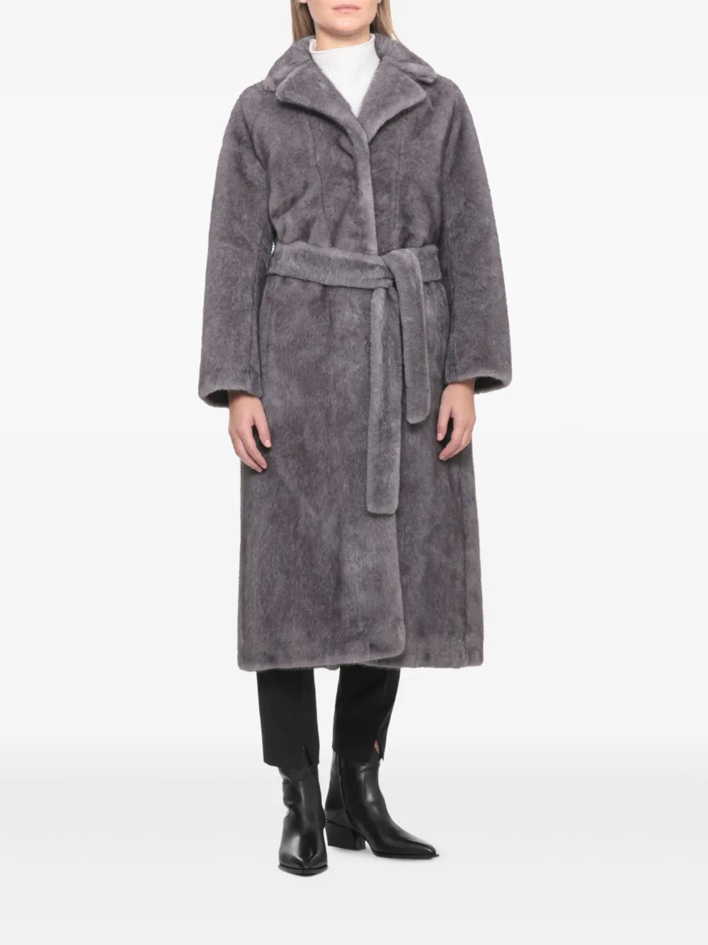 Valentini 1972 Synth Fur Coat In Blue