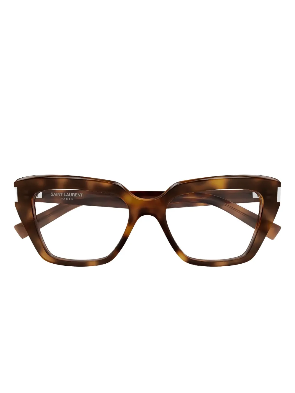 Saint Laurent Geometric Glasses In Brown