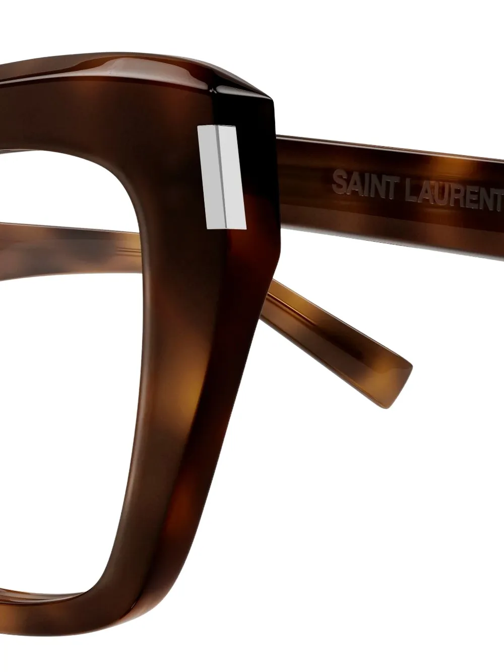 Saint Laurent Geometric Glasses In Brown