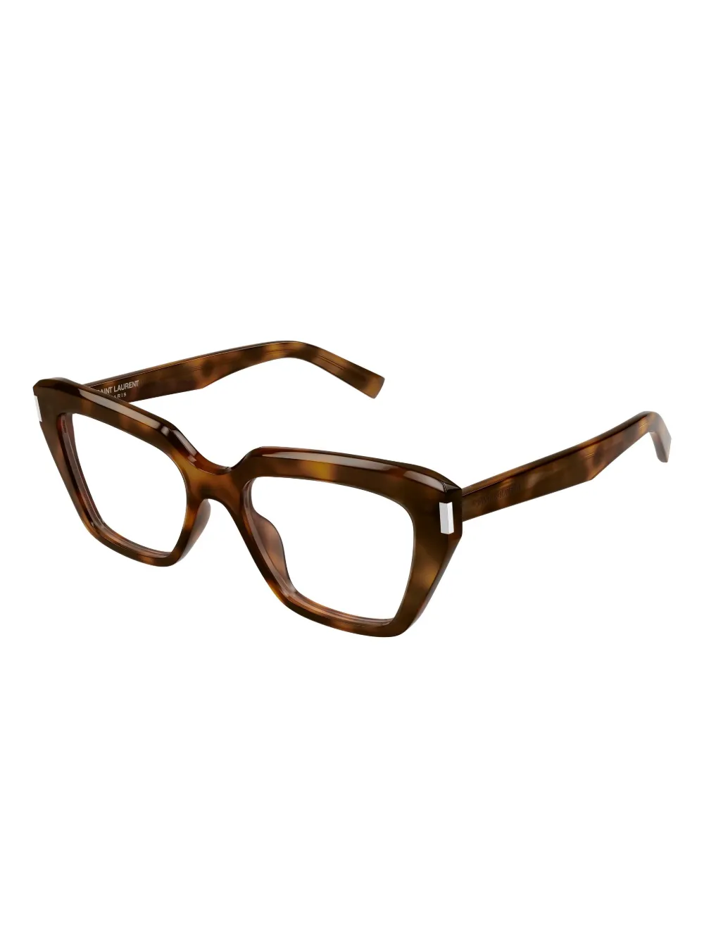 Saint Laurent Geometric Glasses In Brown