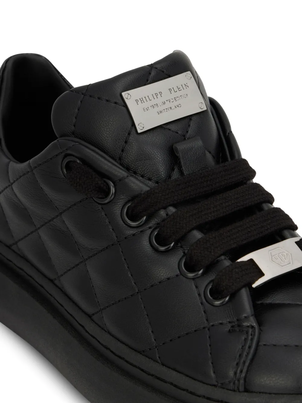 Philipp Plein Junior Matelassé low-top sneakers Zwart