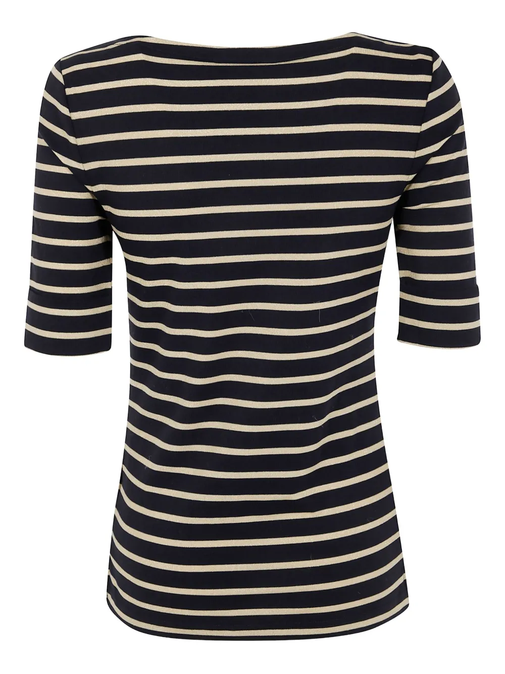 Ralph Lauren Striped Cotton T-shirt In Black