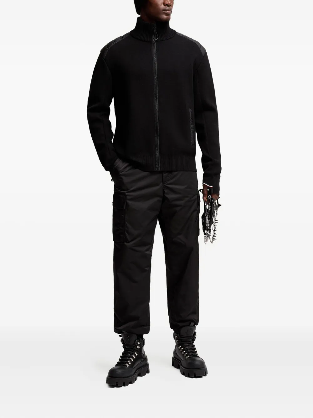 Moncler Grenoble zip shoulder-panel cardigan | Cardigans | Image 2