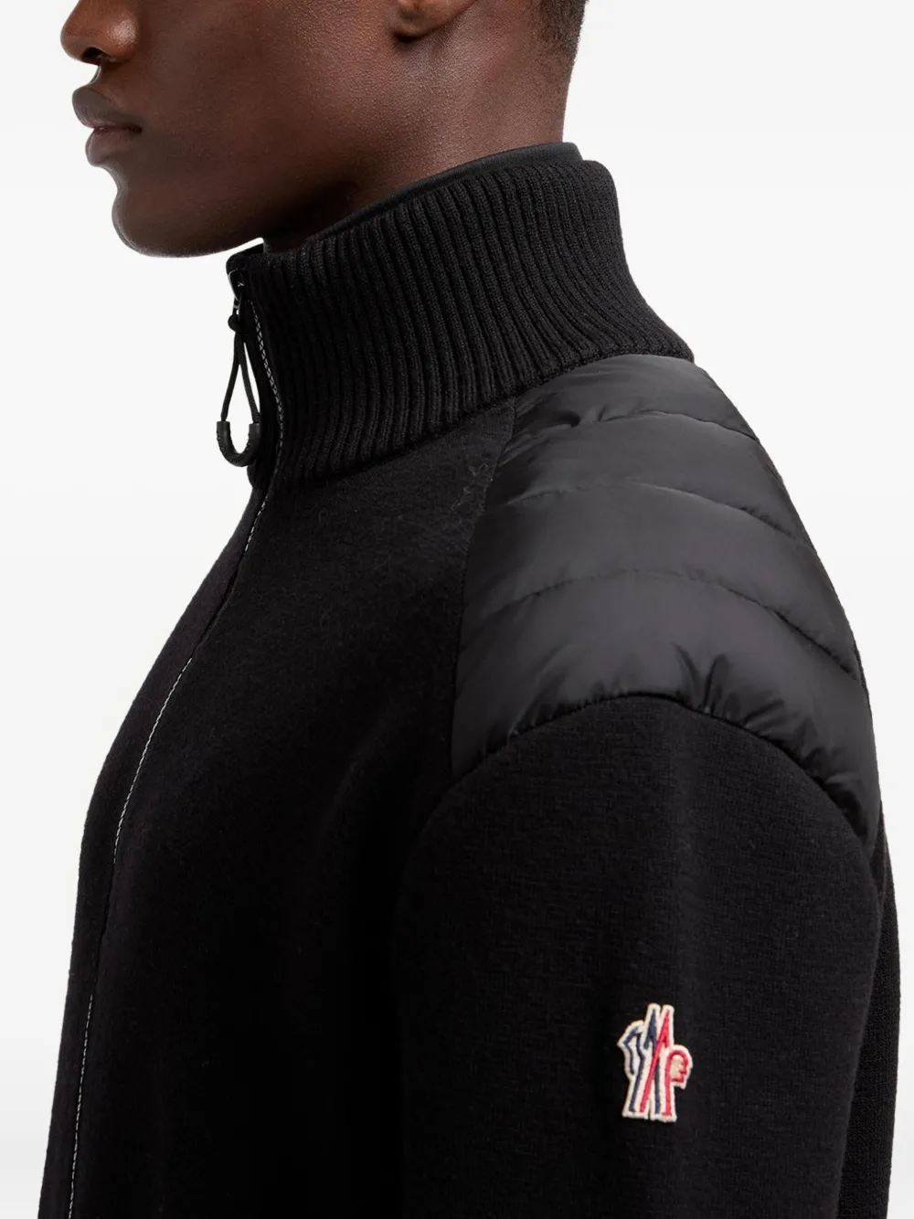 Moncler Grenoble Vest met rits en schoudervlak Zwart